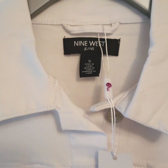 Nine West white stretch denim Jacket S NWT - Picture 3 of 16